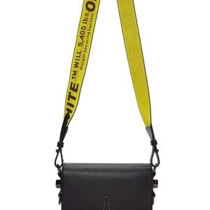 OFF - WHITE BLACK MINI PLAIN FLAP BAG